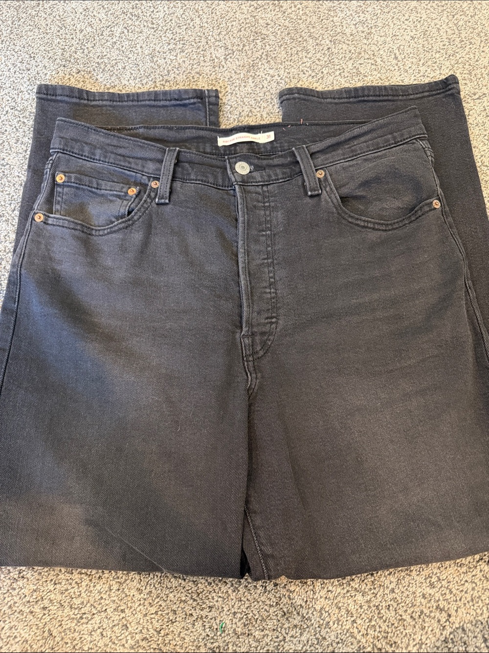 Levi's Ribcage Straight Ankle Women's‎ Black Boot Cut Jeans 31